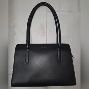 Radley London Black Leather Tote Bag. Zip-Close. Excellent Condition. Pre-Owned